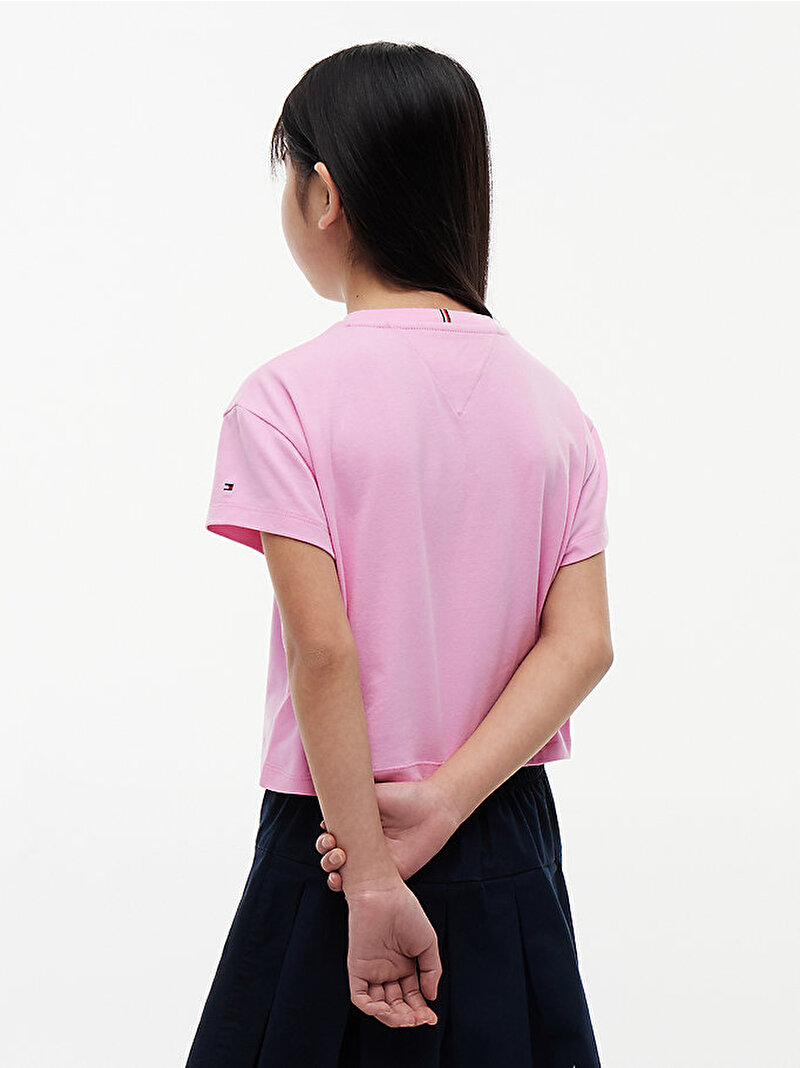 Kız Çocuk Heritage Flag T-shirt Pembe KG0KG09289TOU