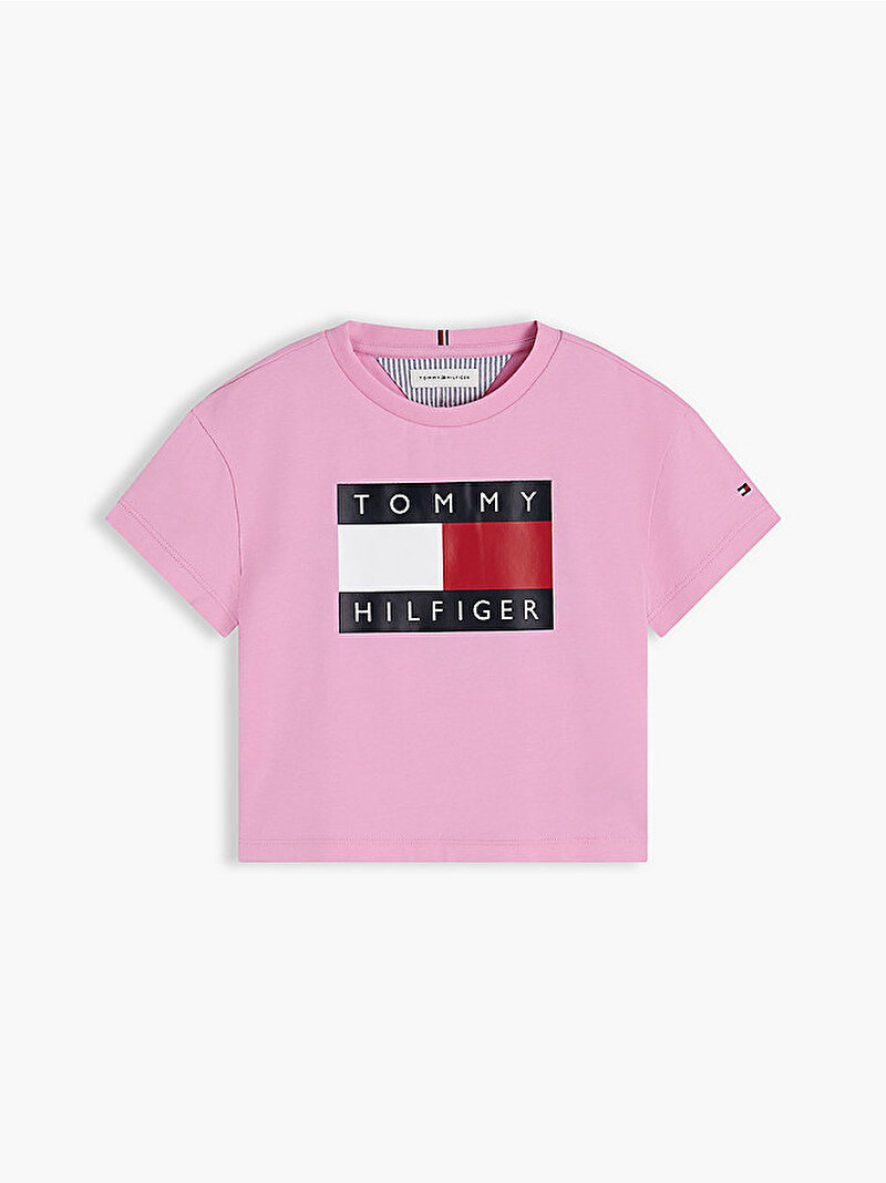 Kız Çocuk Heritage Flag T-shirt Pembe KG0KG09289TOU