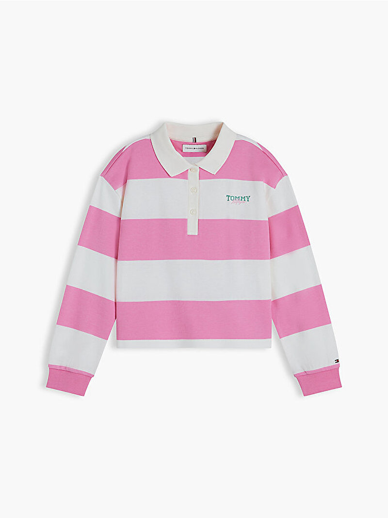 Kız Çocuk Rugby Stripe Polo T-shirt Pembe KG0KG09538TOU