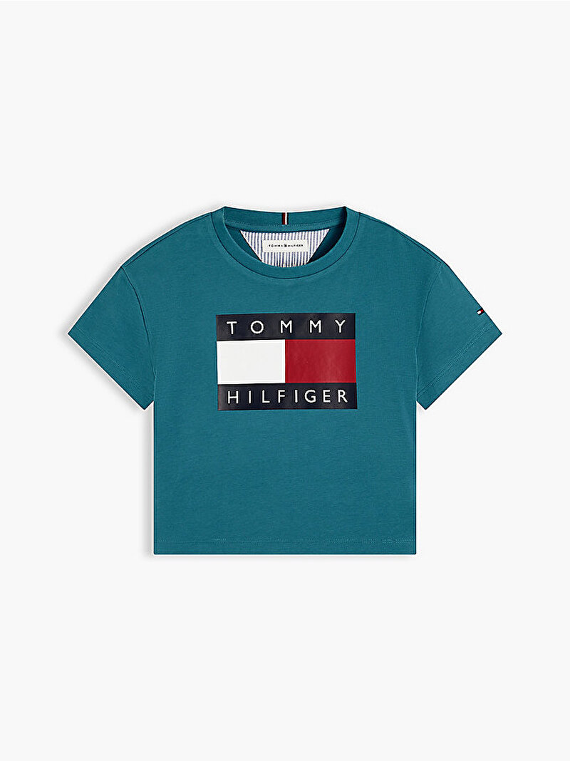 Kız Çocuk Heritage Flag T-shirt Yeşil KG0KG09289CT3