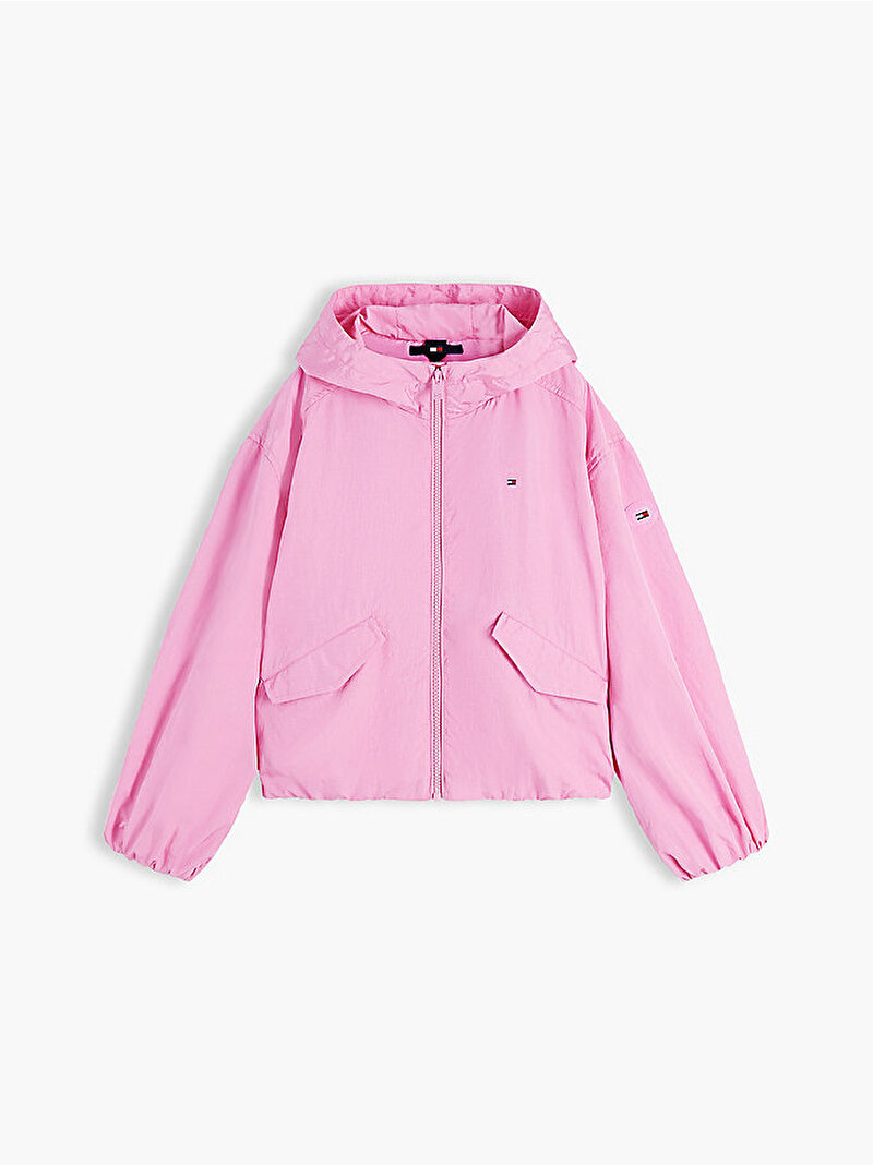 Kız Çocuk Hooded Shiny Flag Ceket Pembe KG0KG09416TOU