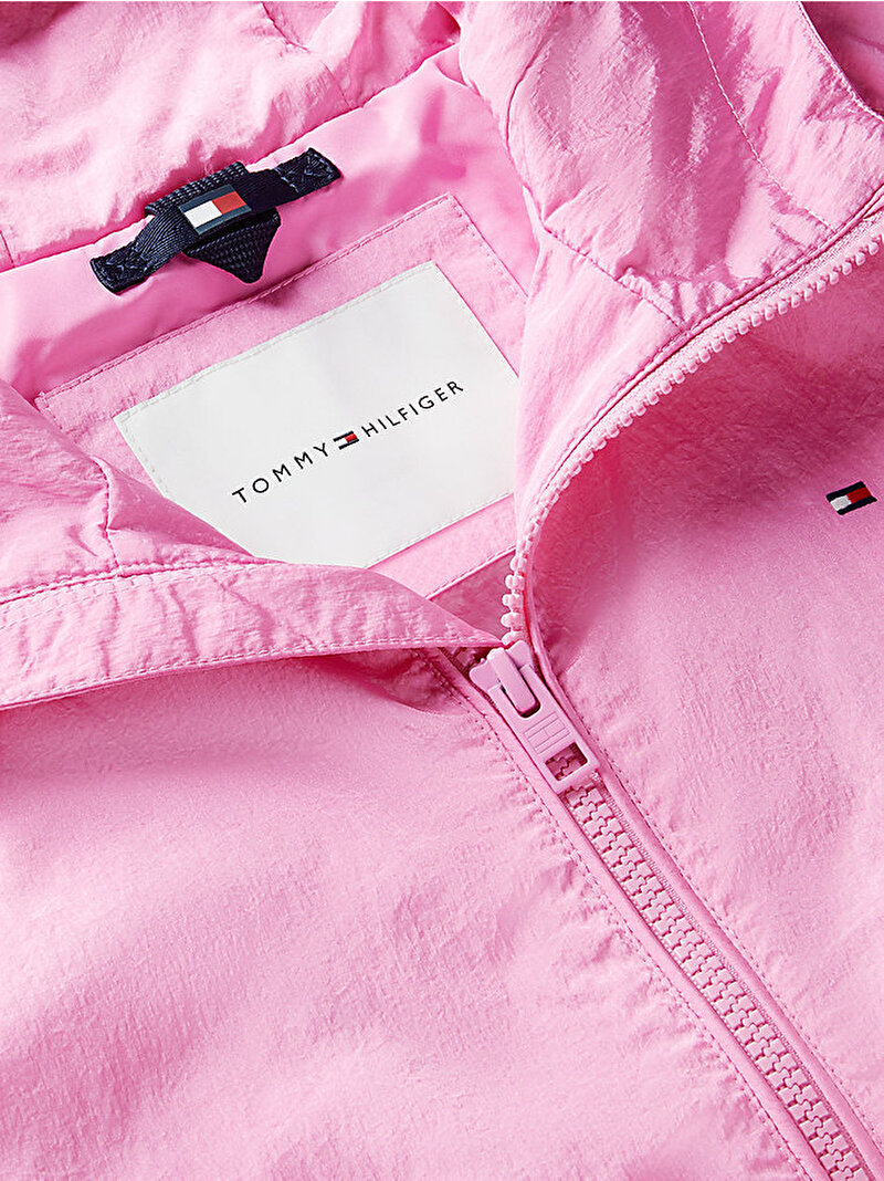 Kız Çocuk Hooded Shiny Flag Ceket Pembe KG0KG09416TOU