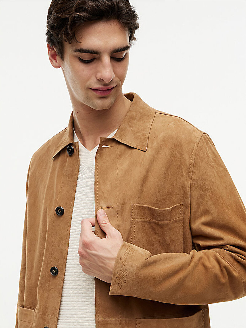 Erkek Suede Chore Ceket Kahverengi MW0MW442960HD
