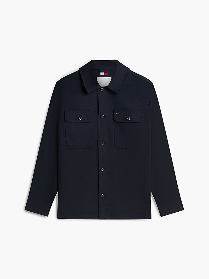 Erkek Cotton Blend Overshirt Ceket Lacivert MW0MW43471DW5