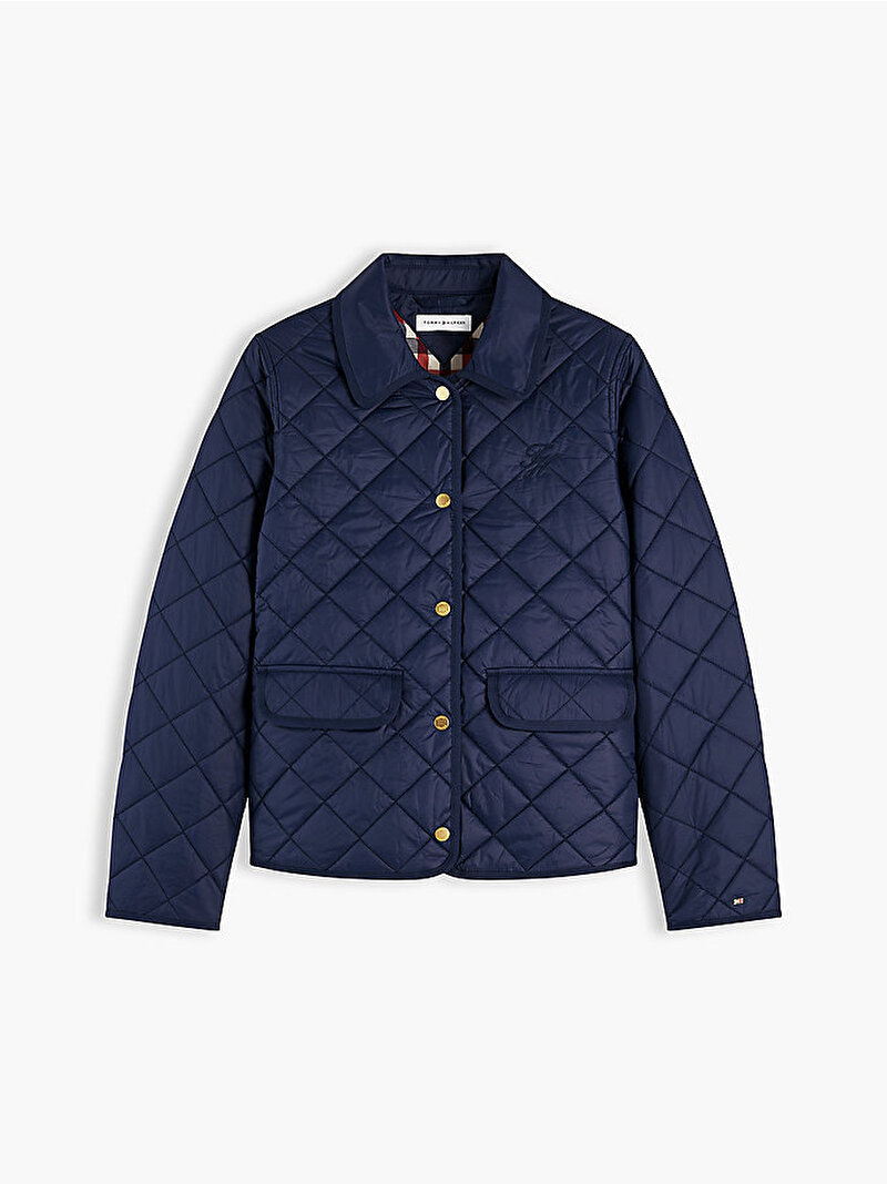 Kadın Padded Slim Puffer Mont Lacivert WW0WW50936C1G