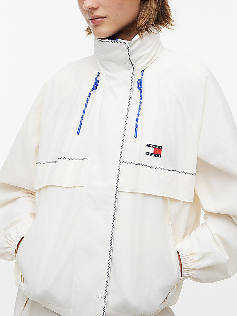 Kadın TJW Colorblock Rüzgarlık Ceket Beyaz DW0DW22915YBH
