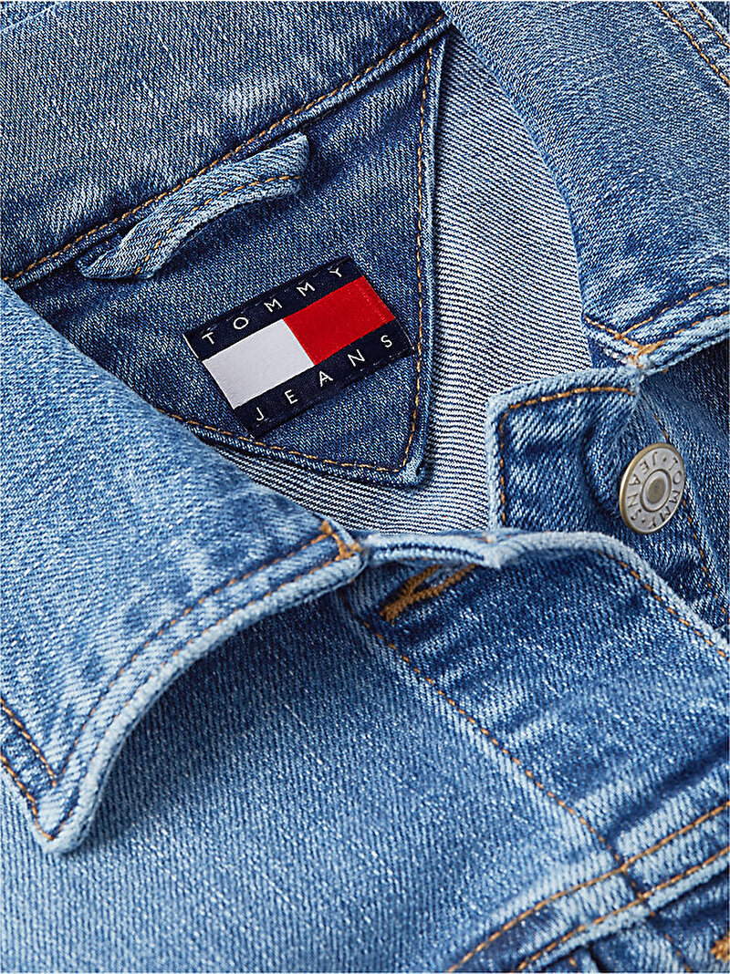 Kadın New Slim Trucker Denim Ceket Mavi DW0DW228981A5