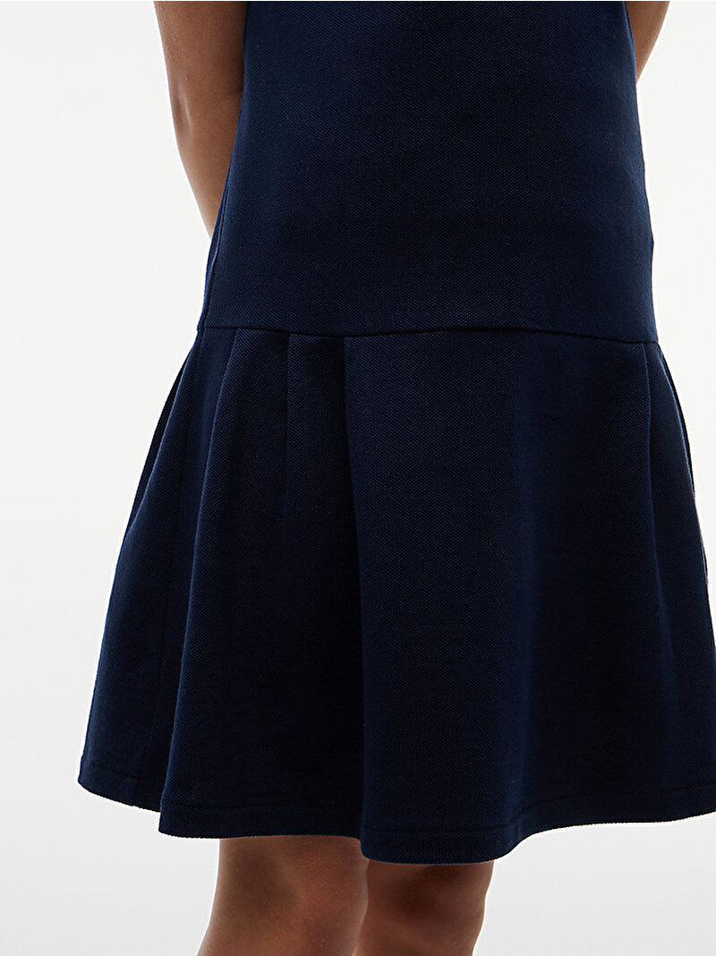 Kız Çocuk Pleated Polo Elbise Lacivert KG0KG09401C1G