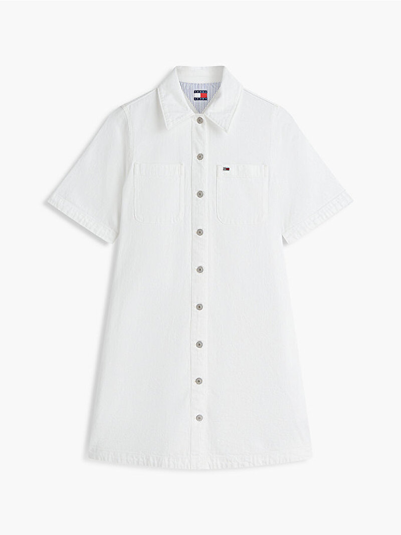 Kadın TJW Twill A-Line Elbise Beyaz DW0DW22847YBH