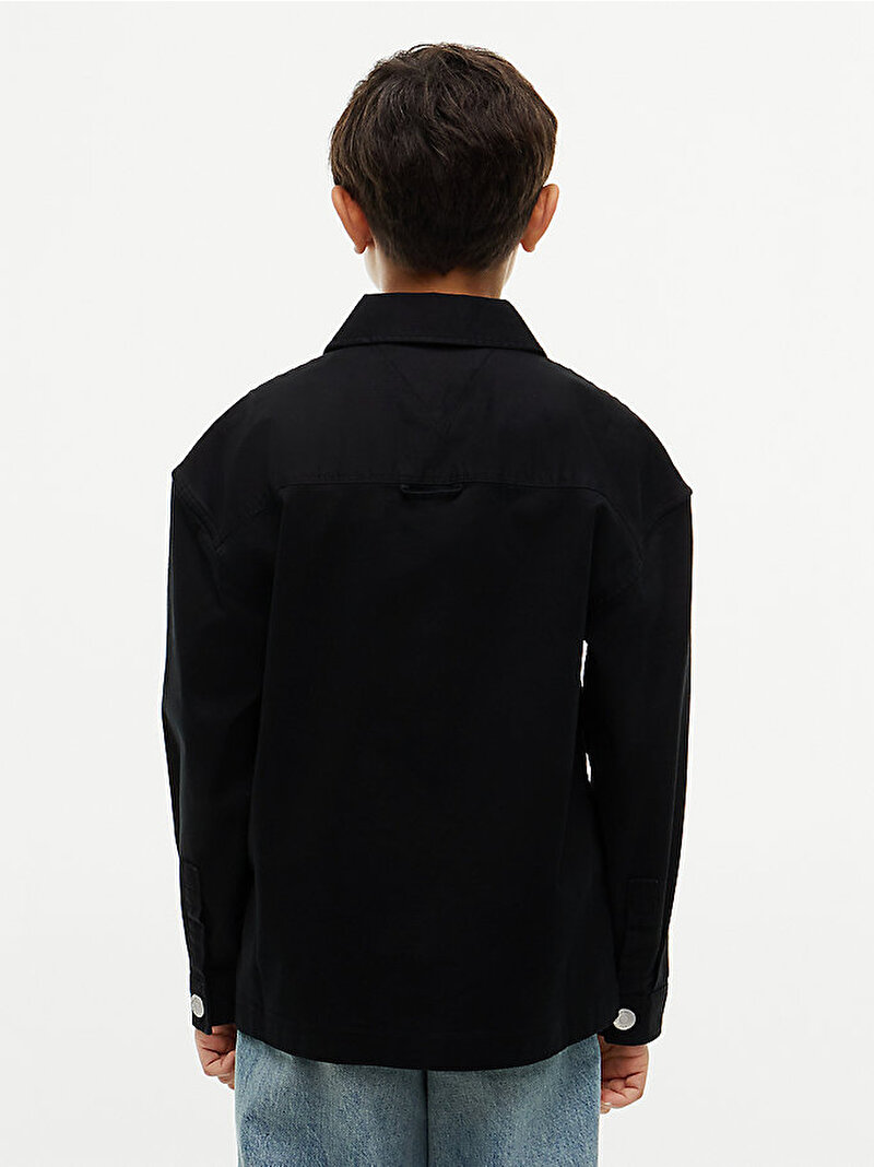 Erkek Çocuk Herringbone Overshirt Gömlek Siyah KB0KB10874BDS