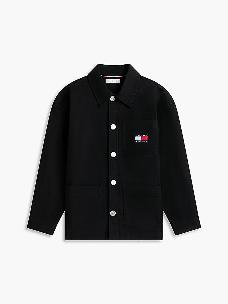 Erkek Çocuk Herringbone Overshirt Gömlek Siyah KB0KB10874BDS