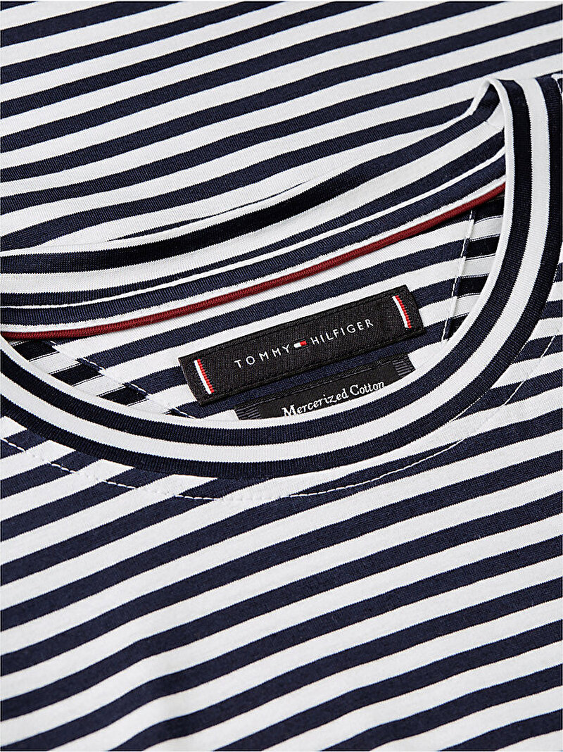 Erkek Mercerized Stripe T-shirt Lacivert MW0MW44320DCC
