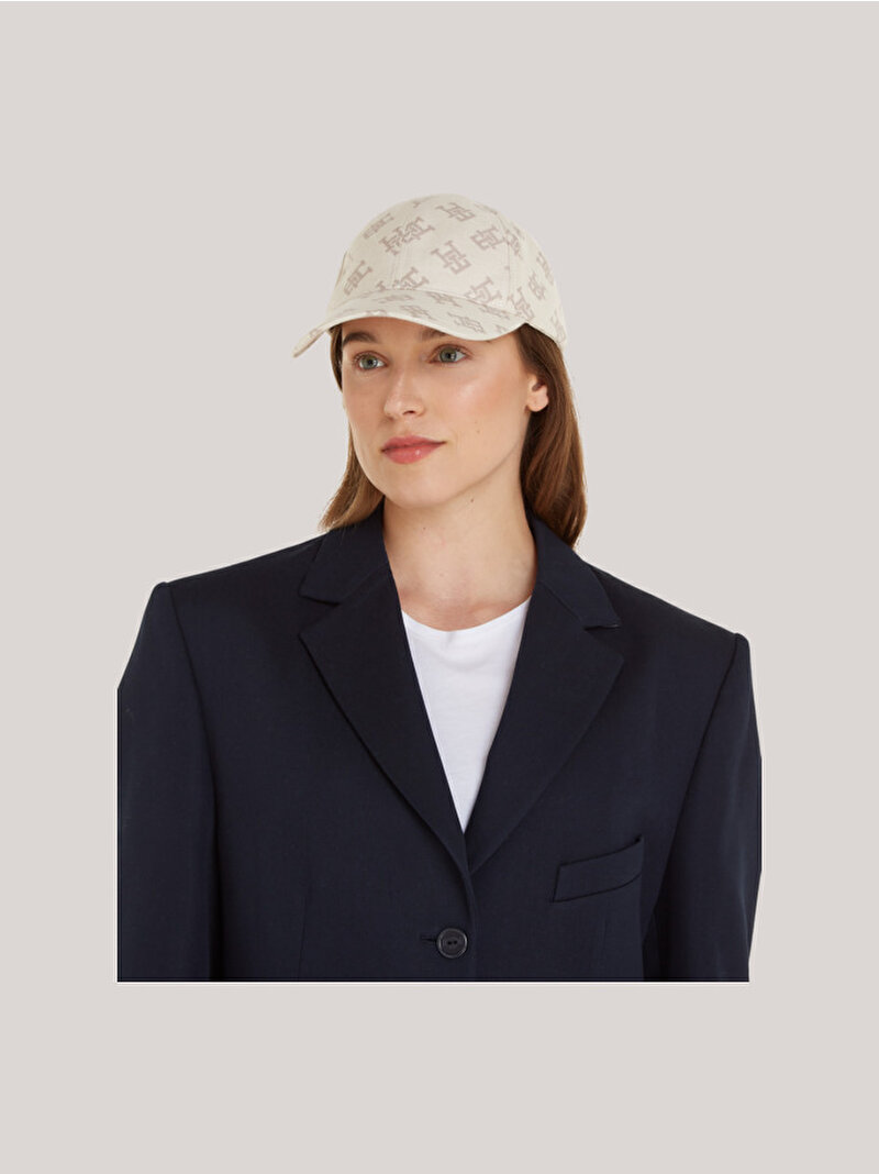 Kadın TH Contemporary Mono Şapka Beyaz  AW0AW15781AEF