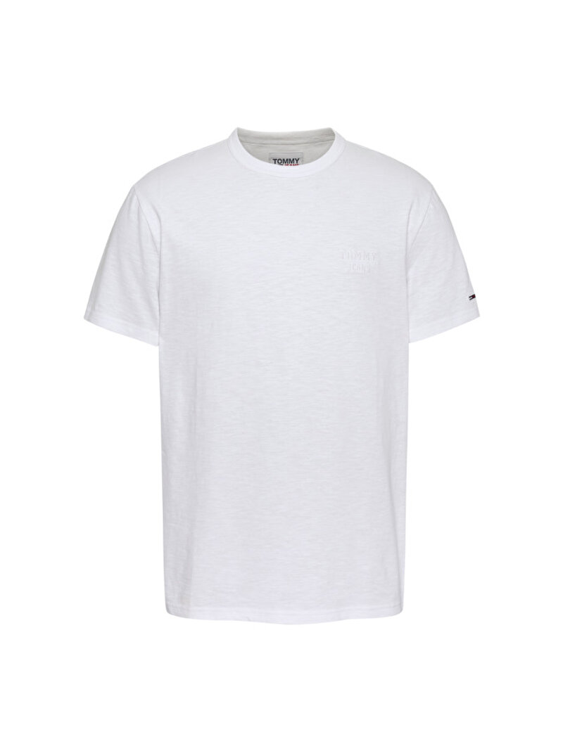 Erkek Tjm Classic Slub T-Shirt Beyaz  DM0DM16310YBR