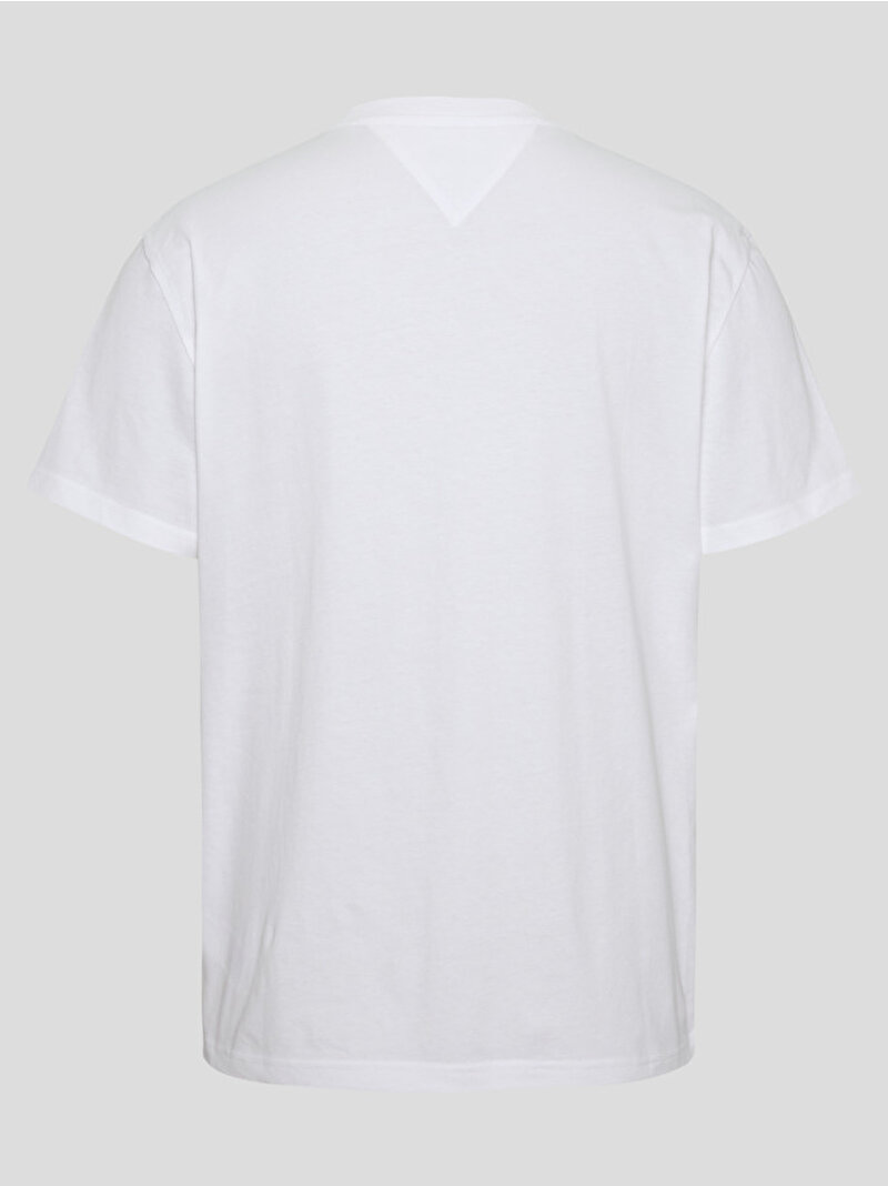 Erkek Tjm Classic Linear Cut T-Shirt Beyaz  DM0DM16313YBR