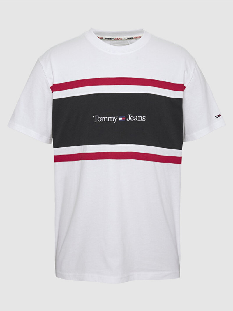 Erkek Tjm Classic Linear Cut T-Shirt Beyaz  DM0DM16313YBR