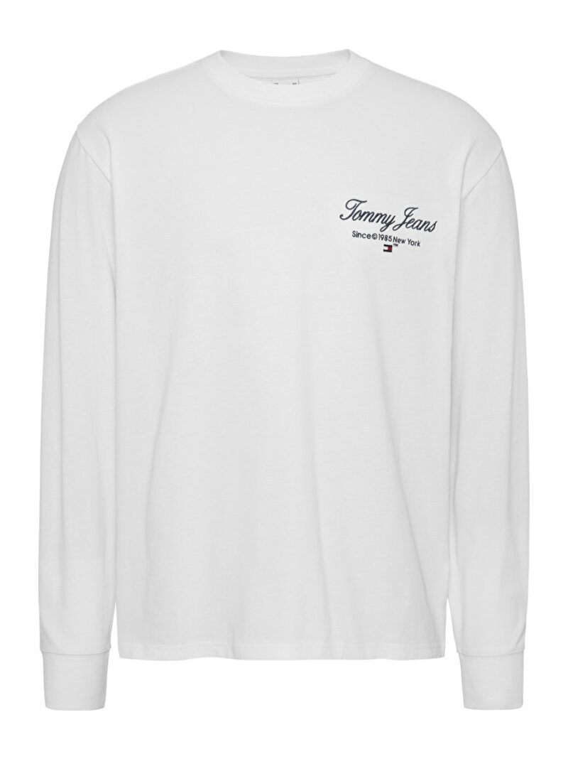 Erkek Tjm Reg Ls Luxe Sweatshirt Beyaz  DM0DM18296YBR