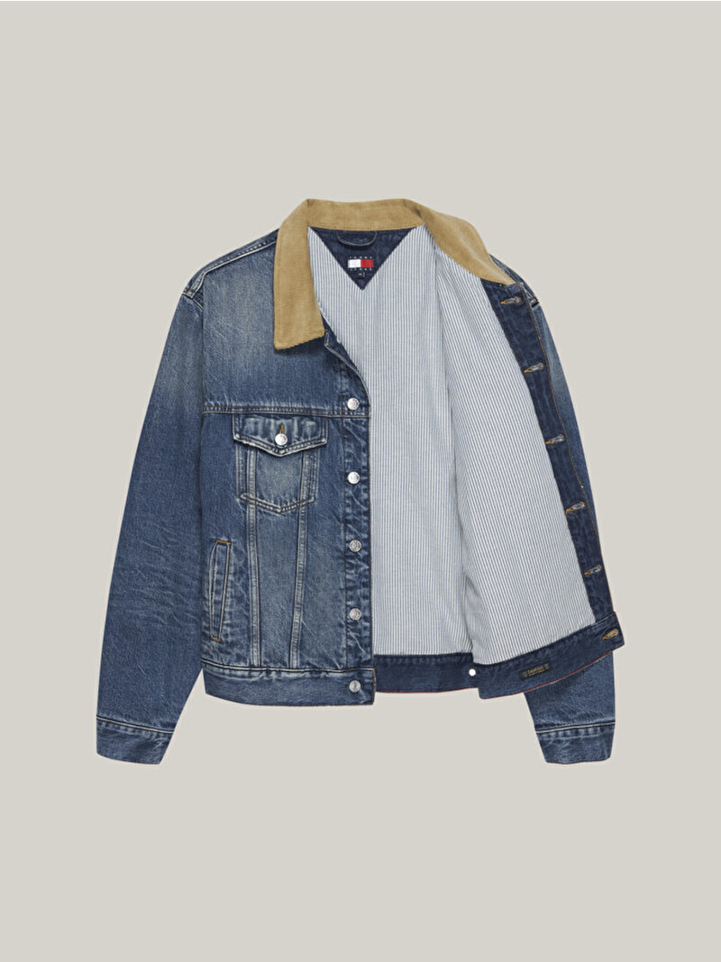 Erkek Rlxd Cord Collar Denim Ceket Mavi  DM0DM206321BK