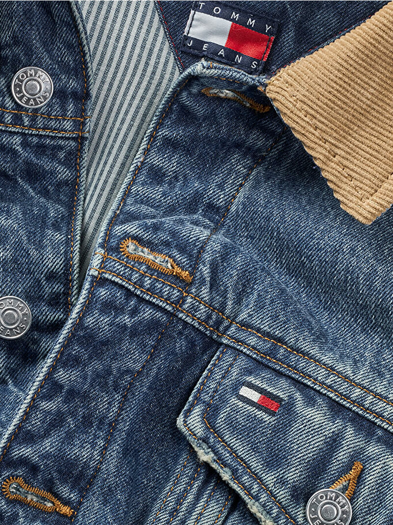 Erkek Rlxd Cord Collar Denim Ceket Mavi  DM0DM206321BK