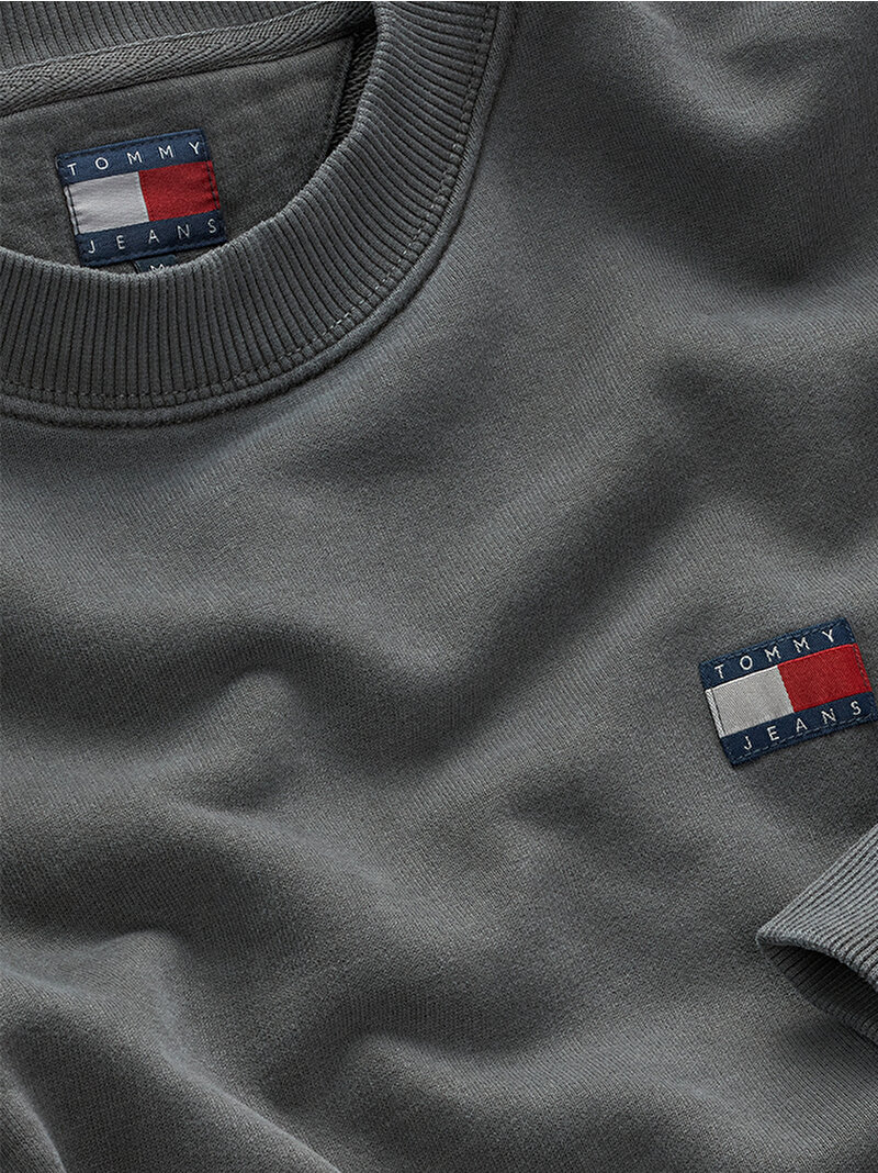Erkek Tjm Relax Tj Label Sweatshirt Gri DM0DM20638PT2