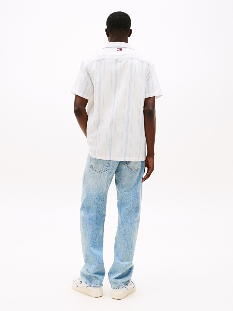 Erkek TJM Textured Regular Gömlek Beyaz  DM0DM21689YBH