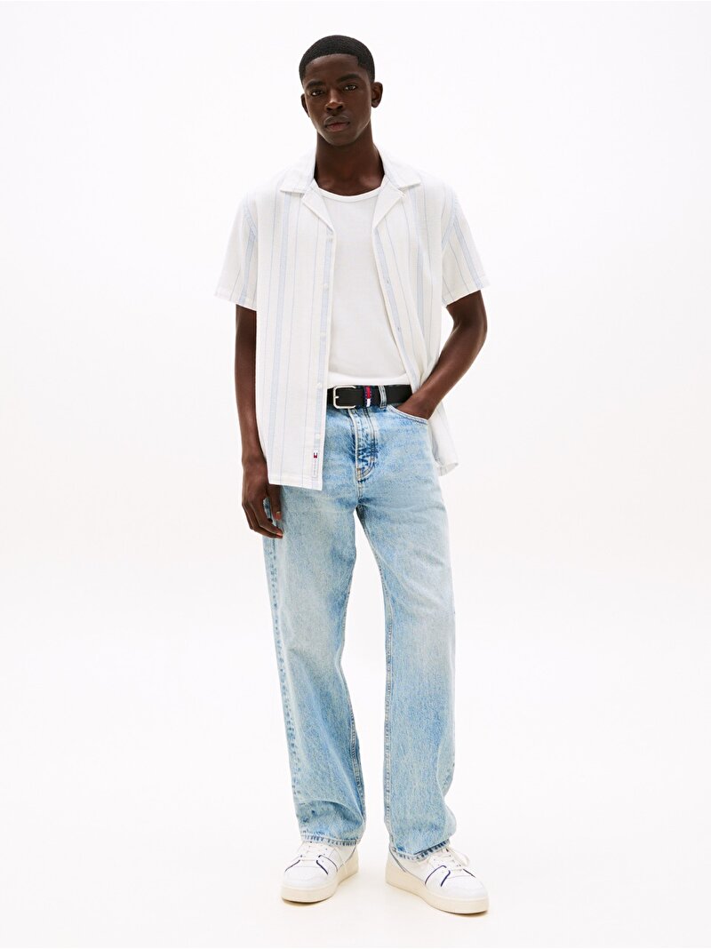 Erkek TJM Textured Regular Gömlek Beyaz  DM0DM21689YBH