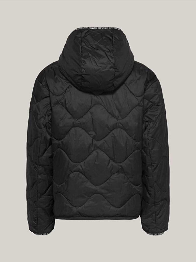 Kadın Tjw Quilted Tape Hooded Puffer Mont Siyah DW0DW17242BDS