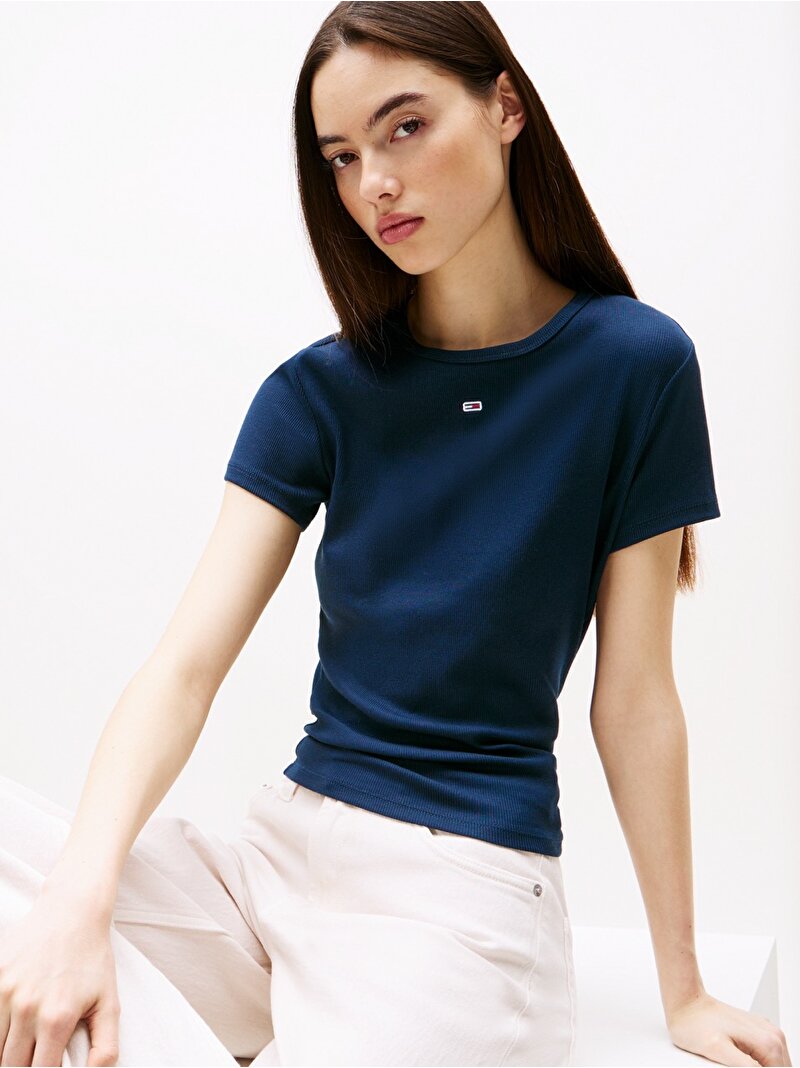 Kadın Tjw Slim Essential T-Shirt Lacivert DW0DW17383C1G