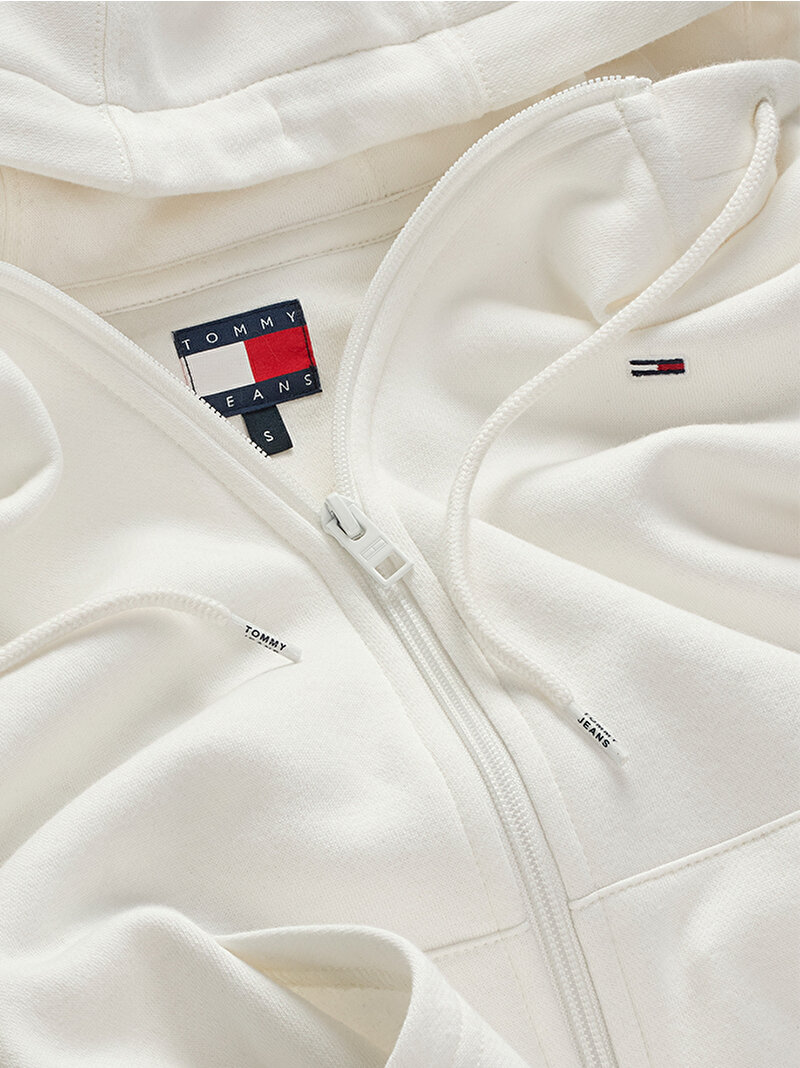 Kadın Tjw Regular Flag Zip Sweatshirt Ekru DW0DW19729YBL