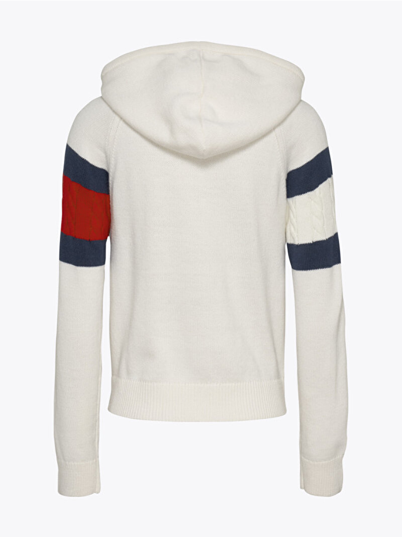 Kadın Tjw Center Flag Hoodie Beyaz  DW0DW20250YBH