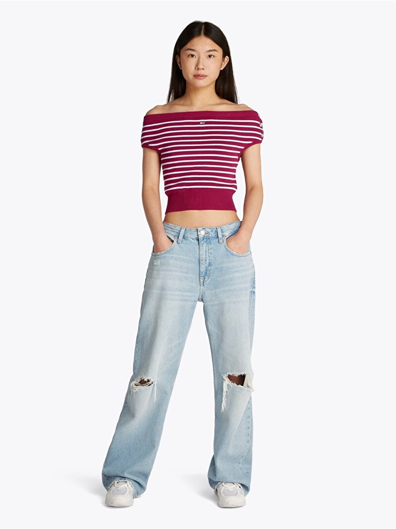 Kadın Tjw Off Shoulder Kazak Kırmızı DW0DW202520E1