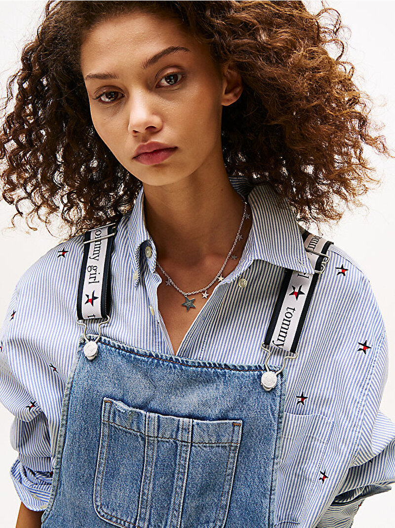 Kadın Tommy Girl Denim Elbise Mavi  DW0DW21220099