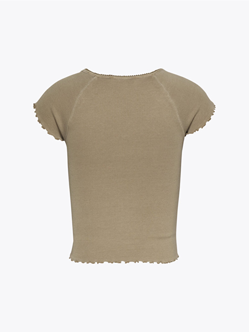 Kadın Tjw Slim Vneck T-Shirt Bej  DW0DW21349ACT