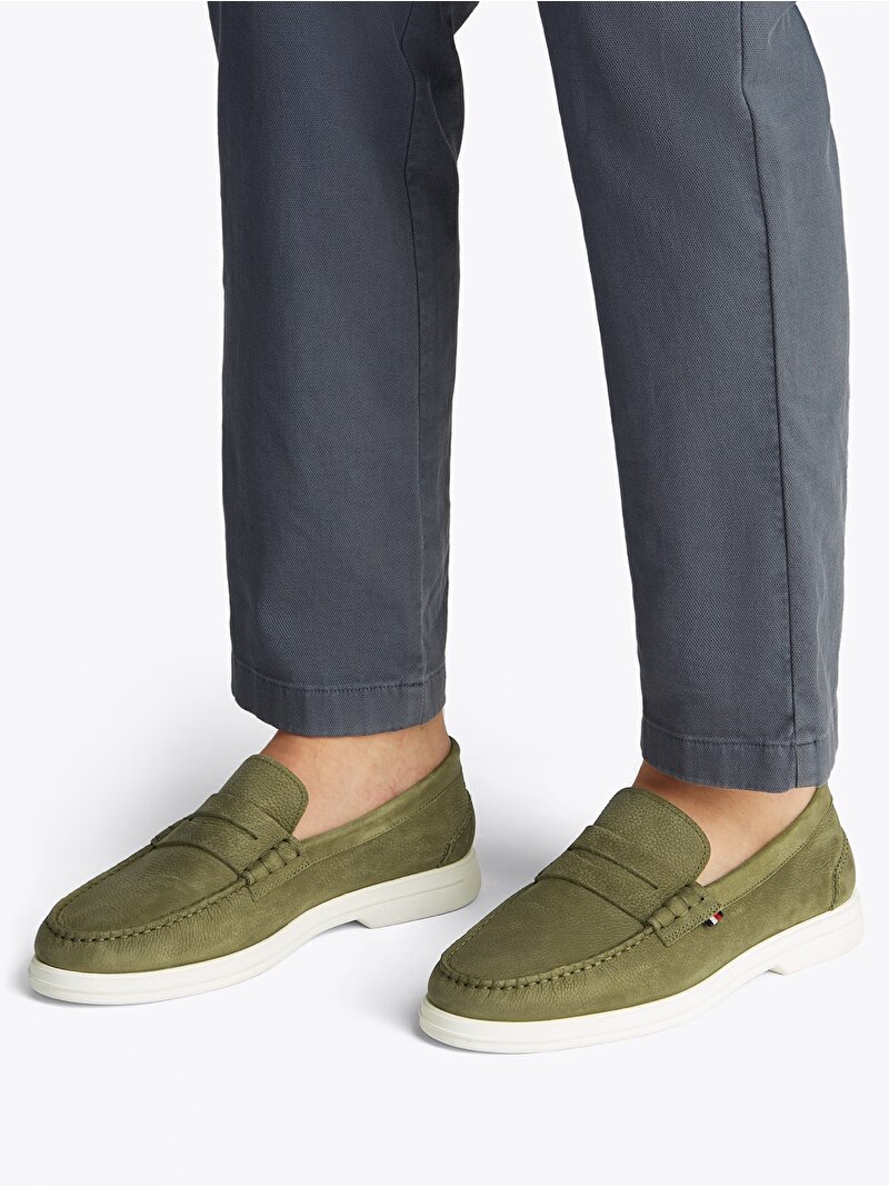 Erkek Tommy Hilfiger Nubuk Loafer Yeşil FM0FM05350RBN