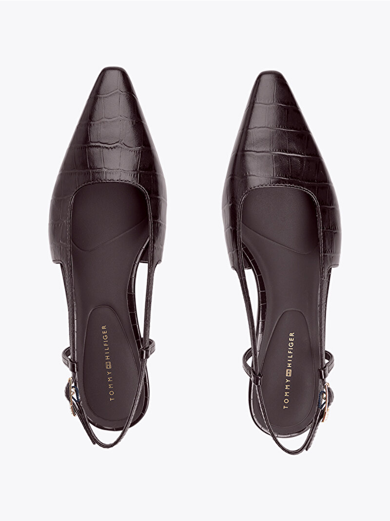 Kadın Croc Slingback Topuklu Ayakkabı Kahverengi FW0FW08990GR8