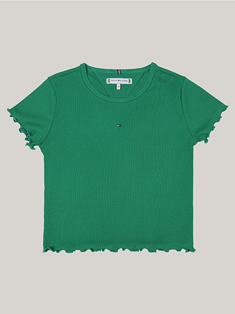 Kız Çocuk Essential Rib T-Shirt Yeşil KG0KG08138L4B
