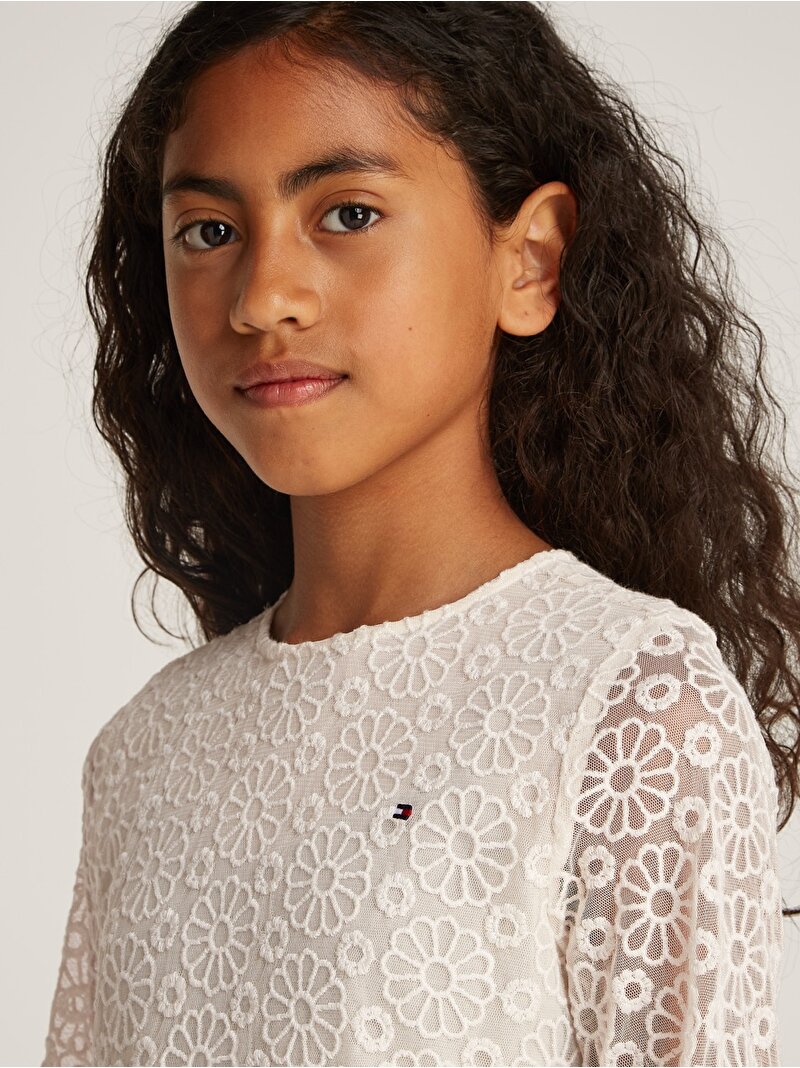 Kız Çocuk Floral Lace Elbise Bej  KG0KG08348AEF