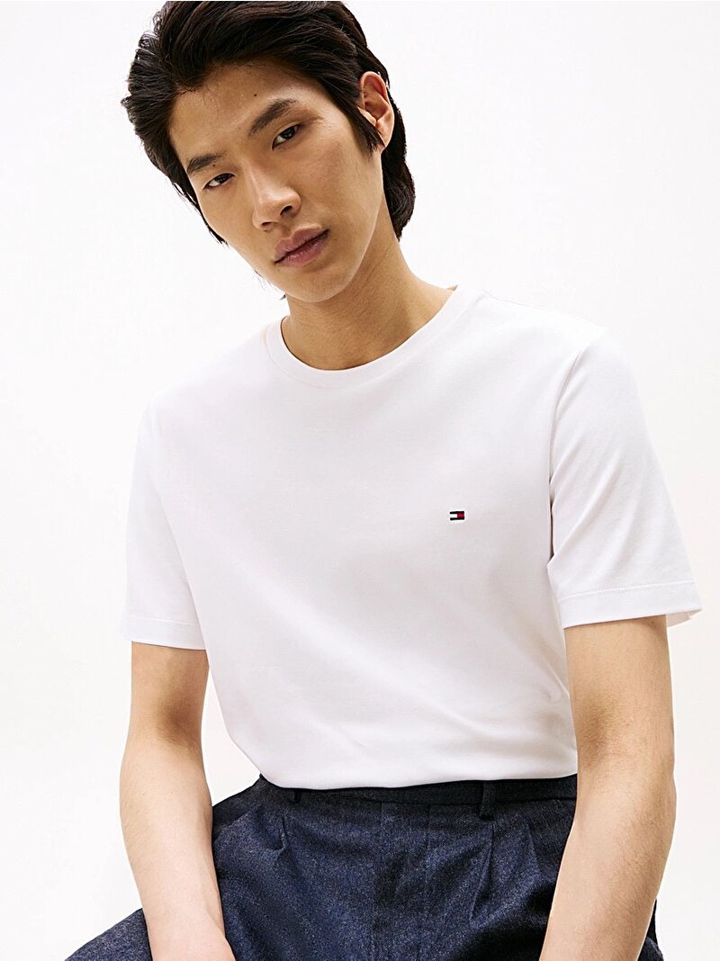 Erkek Light Interlock T-Shirt Beyaz  MW0MW37508YBR
