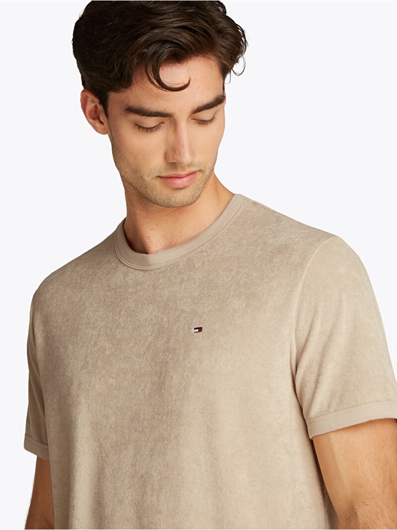 Erkek Terry Towelling T-Shirt Bej  MW0MW38646RBT