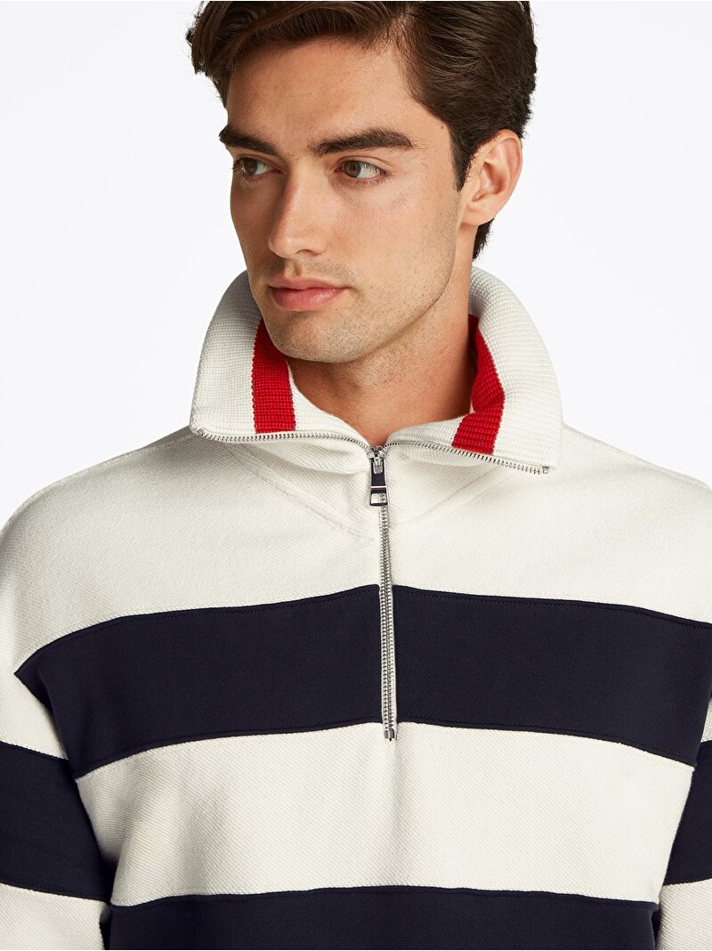 Erkek T1 Boxy Breton Stripe Sweatshirt Çok renkli MW0MW38967DW5