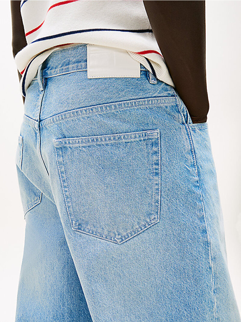 Erkek 5 Pocket Wide Jean Pantolon Mavi  MW0MW417361AS