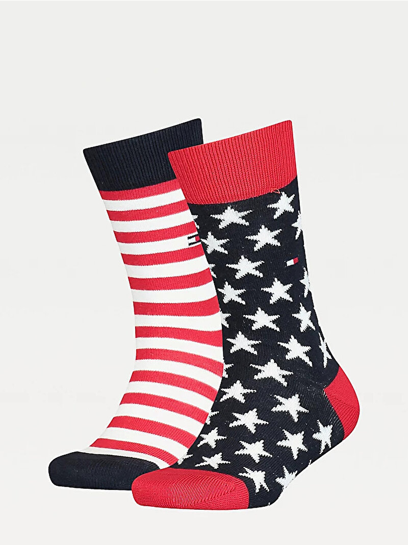 2Li Paket TH Çocuk Çizgili Ve Yıldızlı Çorap Çok renkli S100000816085