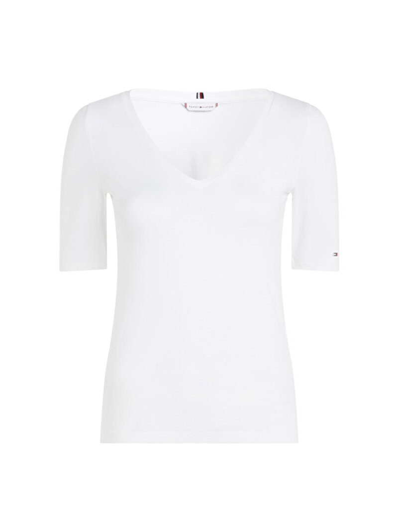 Kadın Slim Modern T-Shirt Beyaz  WW0WW37859YCF