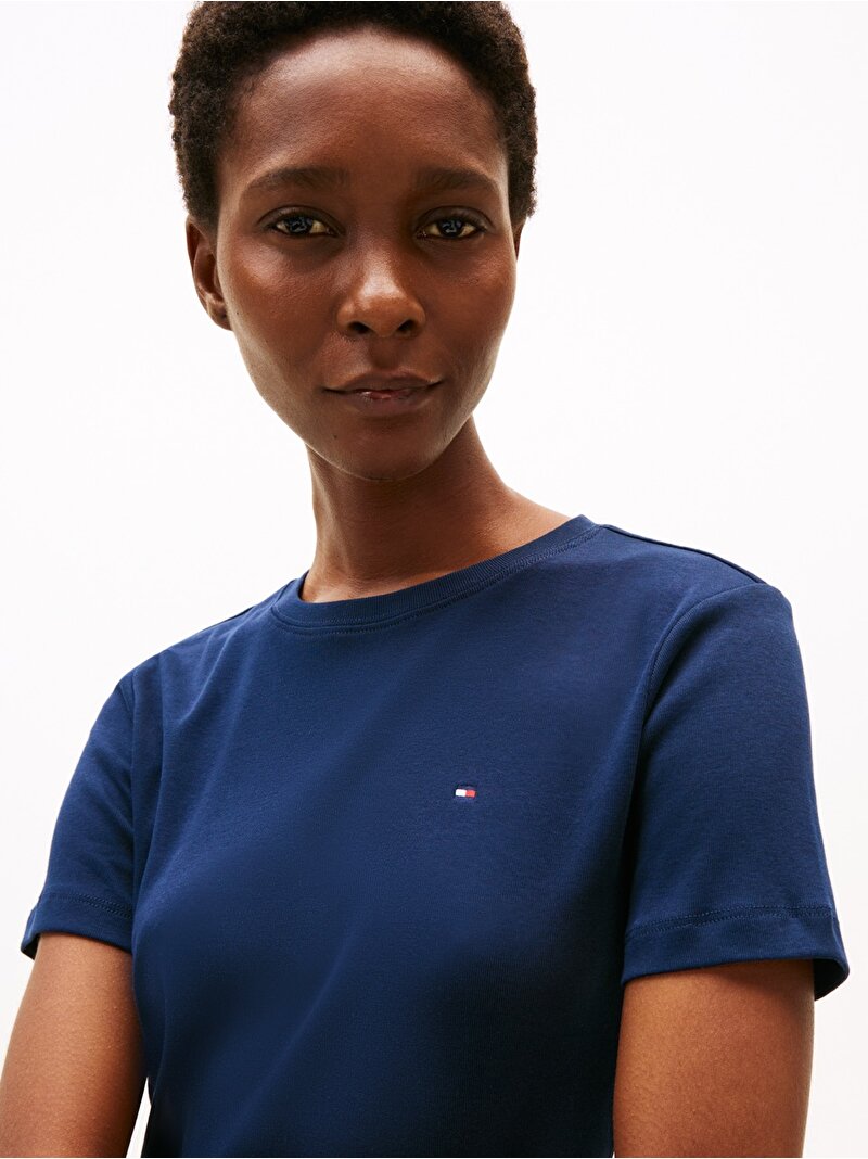 Kadın Slim Cody C-Nk T-Shirt Lacivert WW0WW40587C1G