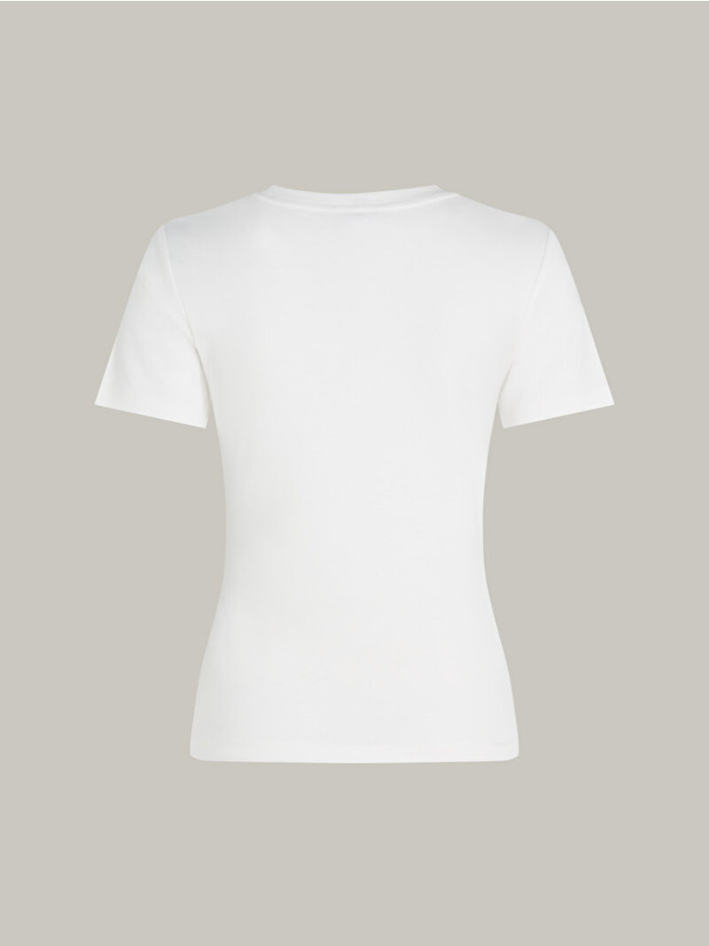 Kadın Slim Cody T-Shirt Ekru WW0WW40587YBL