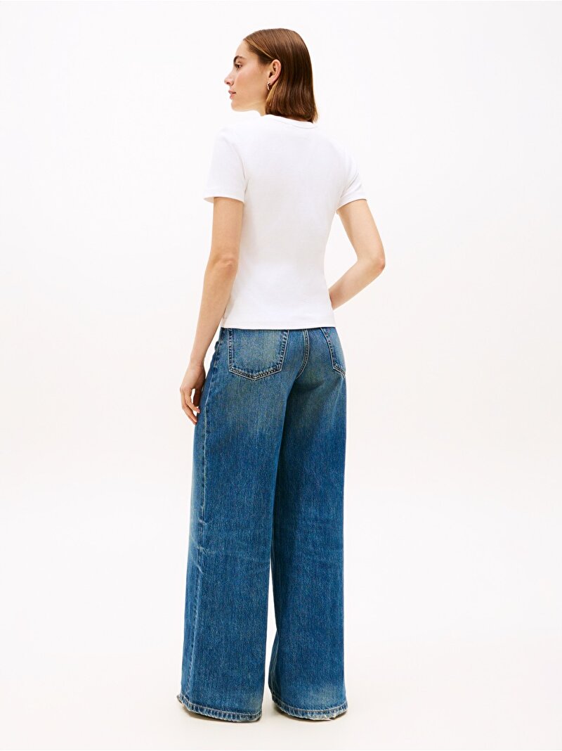 Kadın Slim Cody T-Shirt Ekru WW0WW40587YBL