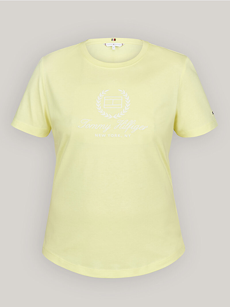 Kadın Slim Flag Script T-Shirt Sarı WW0WW41761ZIN