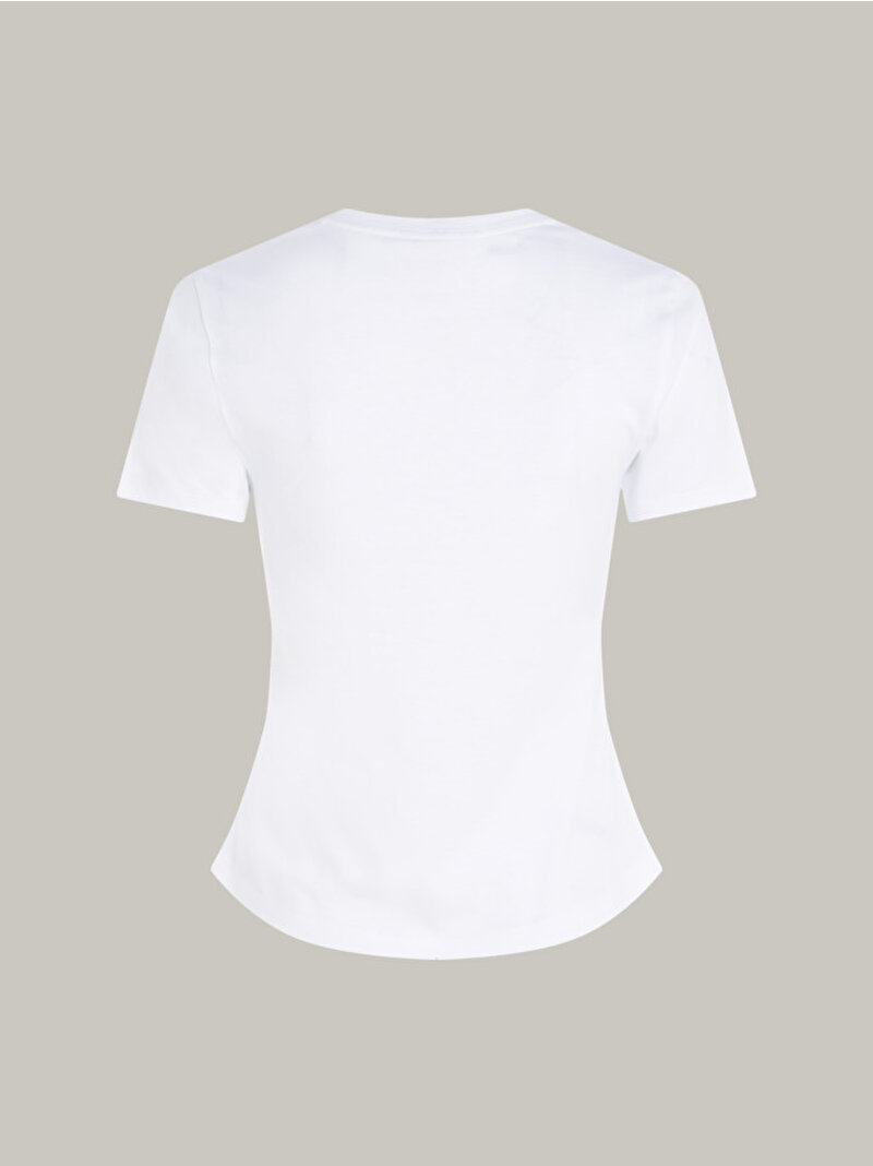 Kadın Slim Imd Slvr Laurel T-Shirt Beyaz  WW0WW41899YCF