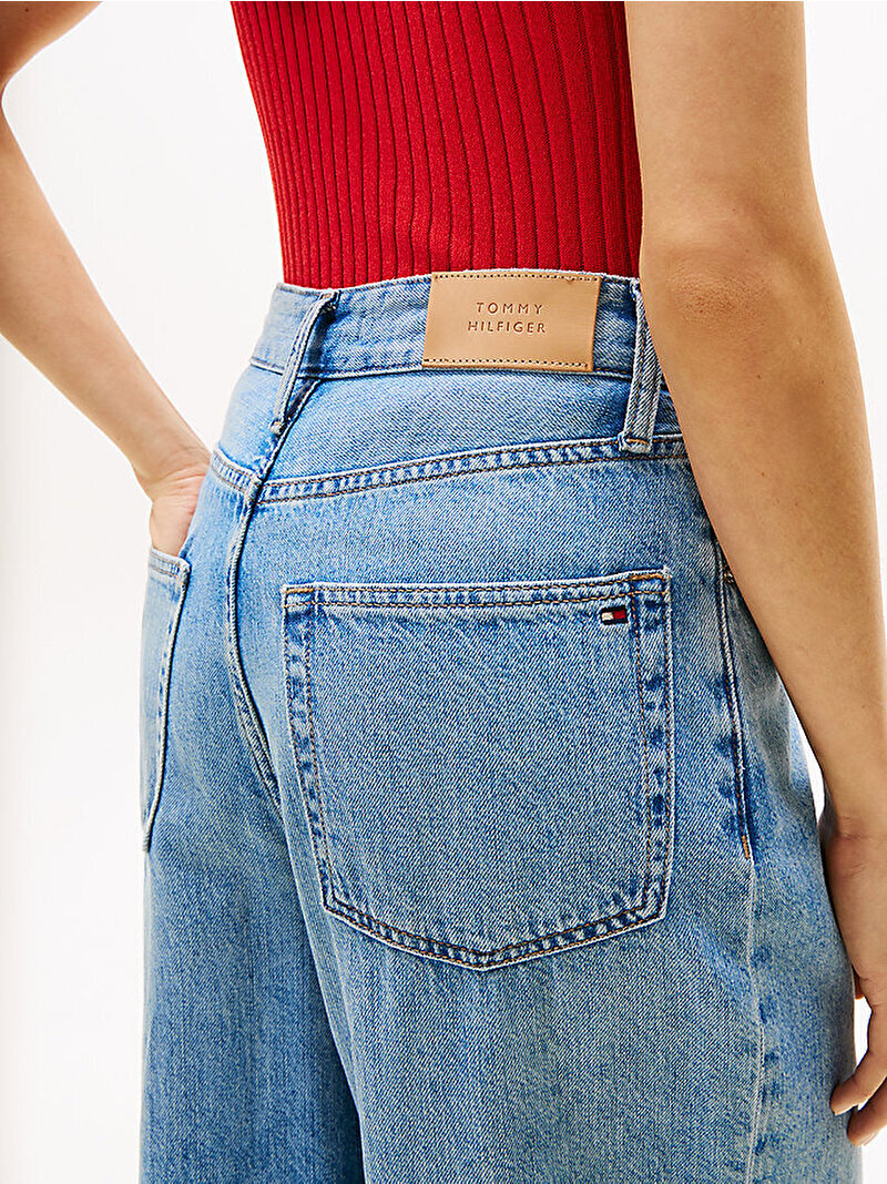 Kadın Wide Leg Jean Pantolon Mavi  WW0WW455041AC
