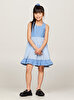 Kız Çocuk Mixed Stripe Toka Elbise Set